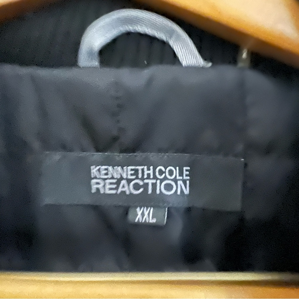 Kenneth Cole Reaction Pea Coat XXL 2XL 100% Wool with satin liner in Black